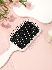 1pc Elegant Hair Brush With Cushion, Bow, Hat, And Leopard Print Design, Women Hair Accessory ,Hair Styling Kit ,Hair Tool Kit