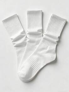 1/3/5/10双装纯色休闲情侣罗纹瑜伽、运动、休闲中筒袜，四季皆宜