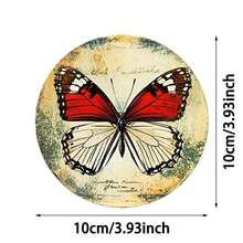 4个/6个/300个复古蝴蝶图案硅藻泥杯垫，适合家居装饰、餐厅装饰、主题派对、日常装饰，也可作为礼物赠送。 - 彩色 - 查看 3