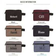 Personalized Embroidered Men's Travel Toiletry Bag, Customized Multi-Function Cationic Makeup Bag