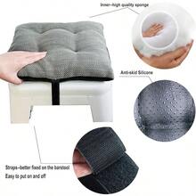 HFCNMY Cojines cuadrados para taburete de bar 2 unidades gruesos cuadrados fundas para taburetes de bar almohadillas para orejas para sillas de comedor almohadillas para orejas acolchadas con lazos extraíbles 12 pulgadas beige - Beis - Ver 4