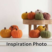 Knit Pumpkins Set Of 5, Fall Favorite, Gifts Women, Autumn Bowl Fillers Fall Farmhouse Tier Tray Decor, Decorative Pumpkins Friend Autumn Set - Bộ sưu tập mùa thu - Xem 6