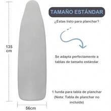 Funda para Burro de Planchar de Algodón Natural de 4 Capas GrosorAntimanchas y Antiquemaduras Funda para Burro de Planchar Ajustable con Borde Elástico Forro para Burro Planchar Resistente 147x48cm - 147 x 48 cm - Ver 6
