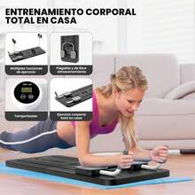 CARDIO BEAT Cama de Pilates Plegable Portátil | Máquina de Pilates Reformer Compacta con Soporte para Teléfono | Ejercicio de Piernas, Brazos y Core en Casa - Negro - Ver 3