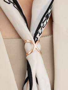 Fashion New Silk Scarf Buckle, Minimalist Women's Scarf Buckle Ring, Glossy X-Shaped Scarf Ring, Dual-Use Silk Scarf Buckle - Multicolor - View 2