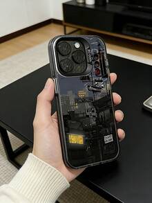 1pc Fashionable City Night Scenery Printed Anti-Drop Phone Protective Case Compatible With Iphone 7P, XR, 11, 12, 13, 14, 15, 16 Pro Max, 17 Pro Max, 17 Pro, Air 17, S22, S23, S24, S25 Ultra, A13, A14, A15, A16, A53, A54, A55 And More - Multicolor - View 2