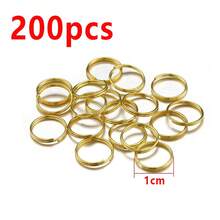 200个多尺寸双环开口金属钥匙圈饰品连接器，适用于DIY手工手链、项链、手机链、饰品等。 - 分離圈 - 查看 36