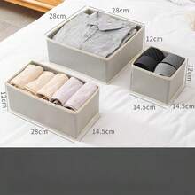 3个可折叠布艺抽屉收纳盒，多功能内衣袜子收纳盒，衣柜收纳盒，适用于衣橱、梳妆台、抽屉、化妆品收纳盒，优雅收纳盒，桌面抽屉分隔板，也可作收纳篮使用。 - 彩色 - 查看 10