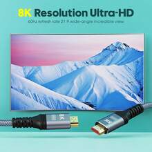 8K 2.1 Audio Cable, Suitable For 4K HD TV, Supports 8K Ultra-High-Speed HDR EARC, Compatible With HD TV Box, Projector And Audio Equipment - Silver - View 4
