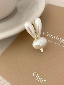 Faux Pearl Decor Hair Clip Elegant Claw Clips Hair Claws Hair Barrettes, Hair Accessories, Head Accessories - White - View 3