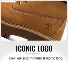 Timberland 户外高帮靴，女士厚底马丁靴，舒适休闲鞋，撞色鞋带+厚橡胶鞋底，徒步/工作靴 - 譚 - 查看 4