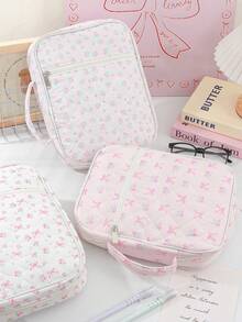 1件装大号花卉图案圣经保护套，时尚书籍保护套，宽敞便携防尘圣经包，带提手绗缝圣经手提袋，宽敞防尘书套，花卉圣经收纳袋，带拉链口袋和提手的绗缝袋，书籍保护套，家居收纳袋，带拉链口袋和提手，圣经学习用品，教师礼物，返校礼物，可爱女孩生日礼物 - 彩色 - 查看 7