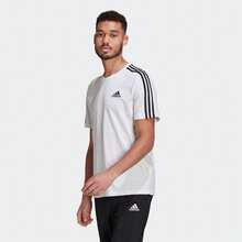Adidas M 3S SJ T 100% Cotton Casual Sports Short Sleeve T-Shirt - White - View 10