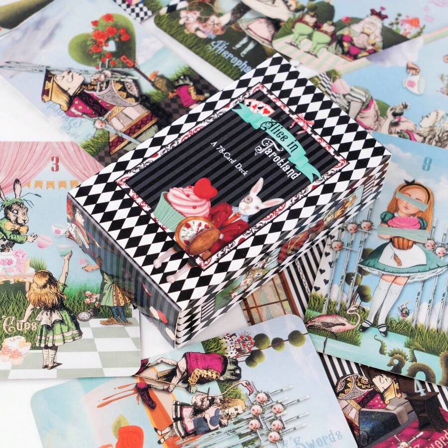 限量版《爱丽丝梦游塔罗乐园》塔罗牌，占卜，算命，预测未来卡牌 - 彩色 - 查看 1