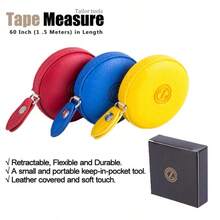 Sewing Tape Measure Medical Body Cloth Tailor Craft Dieting Measuring Tape 60 Inch 1.5M Dual Sided Retractable Ruler with Push Button Round 3 Pack Red Yellow Blue - rojoamarilloazulRojoamarilloazul - Ver 8