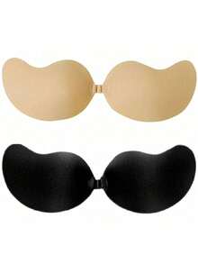 1/2 par de pétalos adhesivos de sujetador beige suave para levantar - Invisible sin espalda y sin tirantes, adecuado para bodas, ocasiones formales y fotografía, se puede usar debajo de vestidos, lavable a mano, almohadillas realzadoras de busto - Multicolor - Ver 11