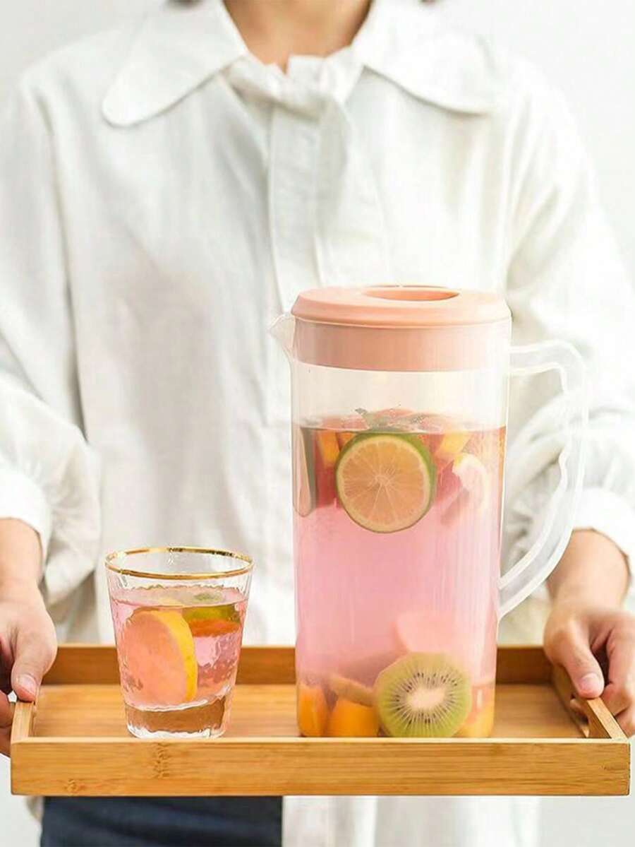 1/4件套透明大容量塑料冷水壶套装，1个水壶容量4杯，耐热冰水/果汁/茶壶，家用 - 彩色 - 查看 1