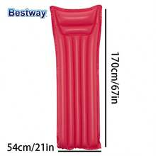 Bestway 44007 Summer 3 Color Choice Adult Inflatable Swimming Pool Float, Inflatable Cushion Swimming Pool Float, Inflatable Swimming Pool Float Air Cushion For Pools, Rivers & Oceans, Pool Inflatable, Beach Essentials, Pool Float - Red - View 11