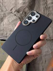 Luxury Matte Magnetic Phone Case Compatible With Samsung Galaxy S25 Ultra S24 S23 Ultra Thin PC Shockproof Bumper Cover ﻿ - Black - View 3