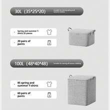 New 220L Big Size Clothes Storage Box With Cover Large Laundry Basket Organizer Bag Foldable - B 100ML - View 6