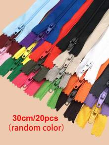 20pcs Nylon Zippers For DIY Sewing Crafts Used For Making Or Fixing Clothing, Bags, Pet Clothing, Pouches, Wristlets(Random Colors)
