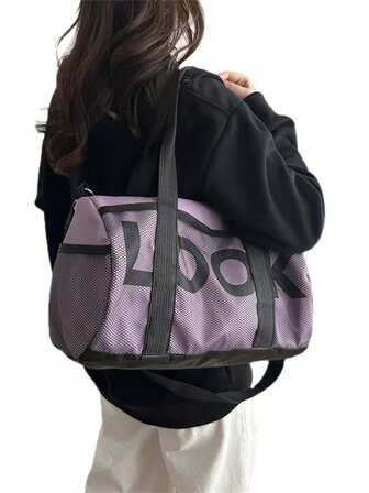 Stor kapacitet utomhussports- och fitnessstrandväska, trendig avslappnad resväska, unisex gymväska, träningsväska, lätt handhållen axelväska