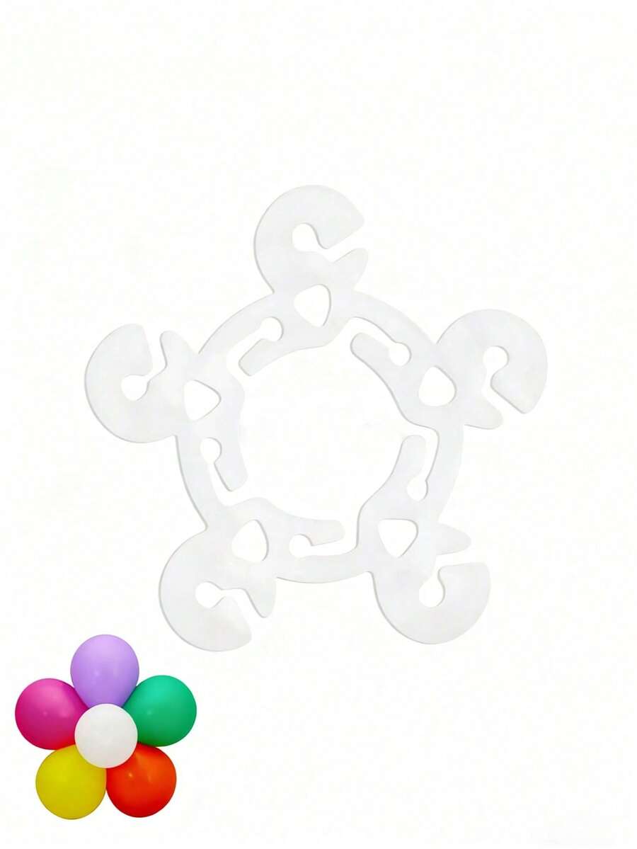 多功能气球簇支架配件 - 采用柔韧耐用的可重复使用塑料制成，设计用于安全地将气球颈部插入指定槽口，从而实现干净利落的气球簇。 - 彩色 - 查看 1