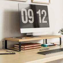 Computer Desktop Monitor Stand Laptop TV Display Screen Riser Rack Shelf - Black - View 3