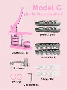 1 Set 35-55mm (1.37-2.16 Inch) DIY Badge Maker Press Machine Punch Kit, Suitable For Making Fridge Magnets, Keychains, Brooches, Badges, Includes Round Cutter, Scissors And Stickers, Portable Multifunctional Creative Press Badge Punch Kit, Ideal For Christmas, Halloween DIY Crafts And Personalized Gifts, No Installation Required - Multicolor - View 19