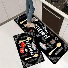 Multi-Size Non-Stick Kitchen Mats, Non-Slip Absorbent Memory Foam Mats, Soft Waterproof Cushioning Pads, Hallway, Living Room And Bedroom Carpets, Kitchen, Hallway, Bathroom, Sink, And Machine Washable Quick-Dry And Machine Washable - Multicolor - View 8