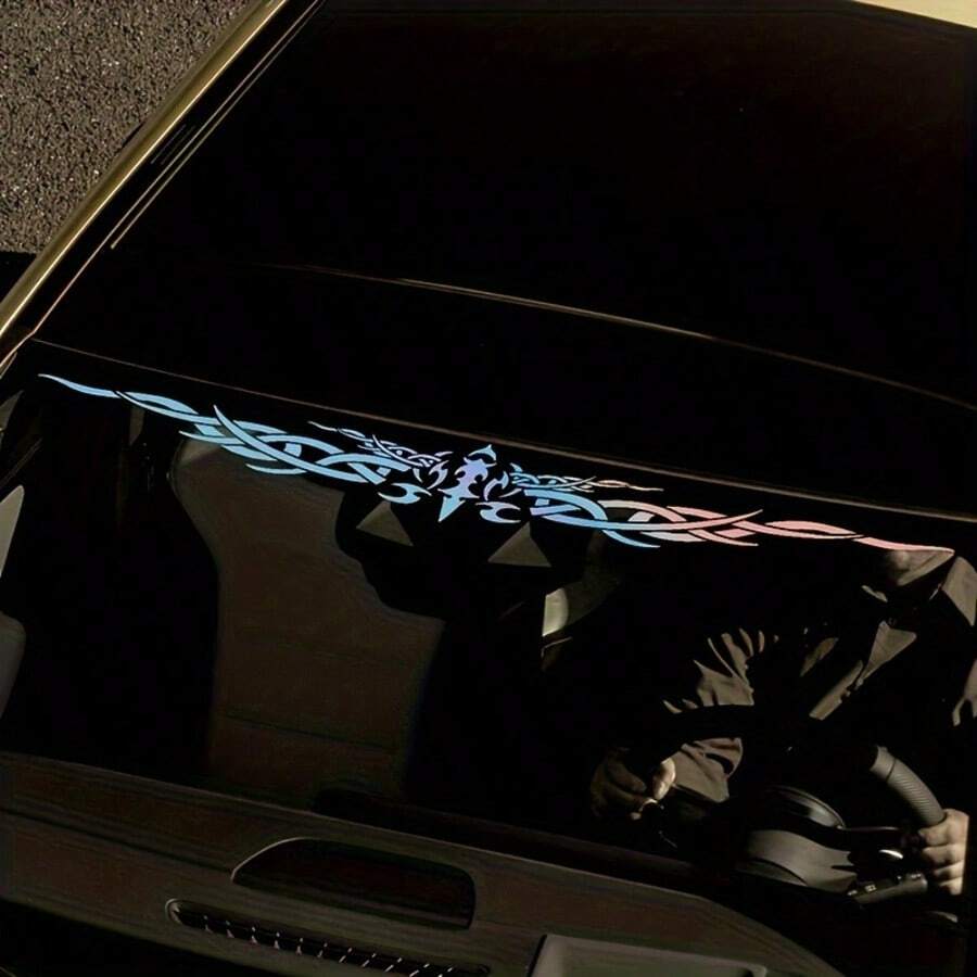 1张大号汽车贴纸，尺寸：38.78英寸 x 4.65英寸 / 98.5厘米 x 11.8厘米，高品质乙烯基材质，带翅膀/条纹图案，乙烯基贴花，创意装饰贴纸 - 易撕易贴 - 汽車貼紙 - 查看 1