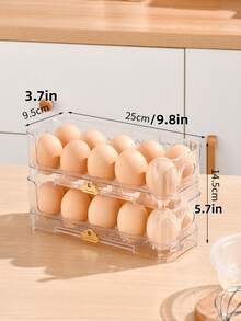 1pc Kitchen Refrigerator Egg Storage Rack, Stackable Design To Save Fridge & Kitchen Space, Made Of Transparent PET Material, Suitable For Daily Use - Clear - View 15