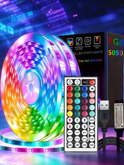 44-Tasten IR-Fernbedienung LED-Streifen Licht, dekorative Nachtbeleuchtung für Wohnzimmer, Weihnachtsparty, Schlafzimmer; LED-Lichterkette, Schlafzimmer-Lichterkette, Wohnzimmer-Heimdekoration für Valentinstag-Party, Hochzeit