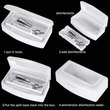 Nail Tool Clean Box Plastic Nail Tray For Alcohol Cleaning Container For Nipper Clipper Cutter Manicure Tools Nail Art Equipment For Salon SPA - White - View 4