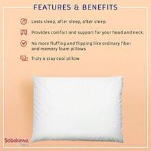 Sobakawa - Almohada tradicional de trigo sarraceno de algodón orgánico con tecnología natural para dormir fresco soporte para cuello para dormir de espalda y de lado o como cojín de meditación color - Blanco - Ver 3