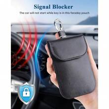 電波遮断ポーチ リレーアタック スマートキーケース 防犯対策 RFIDブロッキング 車盗難防止 カーセキュリティ 防犯対策 スキミング防止 - ブラック+ローズゴールド - チェックする 2