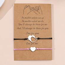 2条/套创意时尚爱心友谊手链套装，适合情人节、婚礼季、日常佩戴 - 愛心 - 查看 9