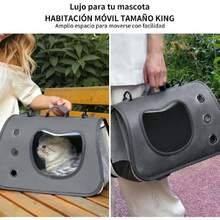Mochila para Gato y Perro Pequeños Bolsa de Transportadora Plegable Portátil Multifuncional Bolsa de Mascotas Transportadora de Viaje Cómoda con Correa de Hombro Ajustable(Negro),37068297 - Azul Marino - Ver 5