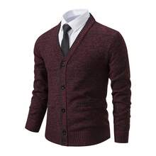 Men Sports Cardigans - 6631 Burgundy - View 3