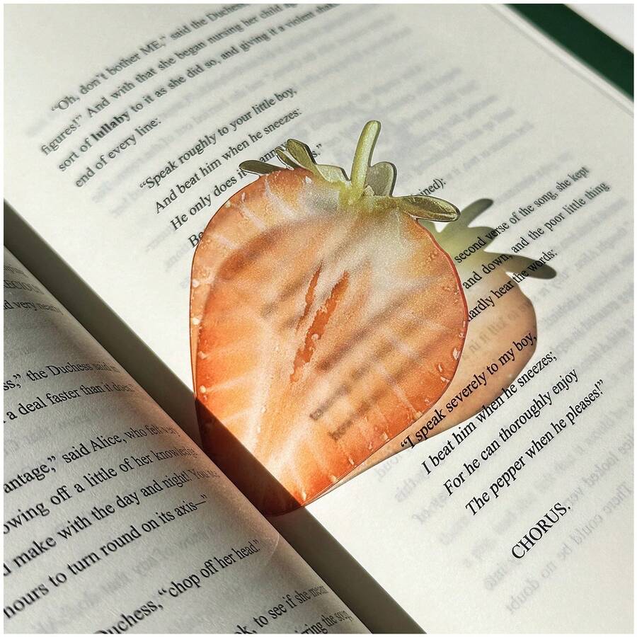 1 pieza Marcapáginas de acrílico transparente con forma de fruta linda, tamaño 7.5-8CM, grosor 2mm, peso aproximado 8g - transparente - Ver 1