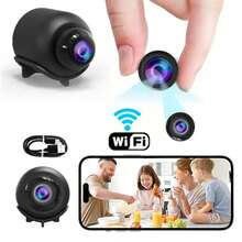 1 pieza Cámara mini HD inalámbrica WiFi, grabadora de video, monitoreo de doméstica inteligente para niños y mascotas, cámara de compacta, cámara de portátil, cámara de alimentada por USB - Monitoreo gratuito, compañero de doméstica para padres y dueños de mascotas - Negro - Ver 2