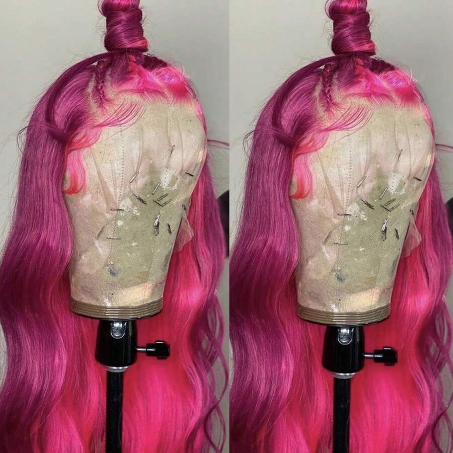 13X4 Free Part Black Green Highlights Body Wave Lace Front Wigs Pre Plucked Soft Long Wavy Hair Wigs Heat Resistant Wave Wigs Glueless Christmas Wig Long Wavy Synthetic Lace Front Wigs For Women Perfect For Daily Wear & Parties - Highlight - 查看 1
