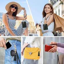 Lumbor37 Tarjetero Pequeño para Monedas Tarjeteros de Moda para Mujer Cartera para Mujer de Piel con Bloqueo RFID Negro - como en la foto - Ver 6