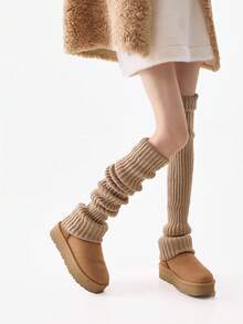 40cm 1/2pairs Lolita Leg Warmers Women Long Socks Wool Knitted Foot Cover Arm Warmer Y2K Autumn Winter Socks Boot Cuffs Stockings - Leg Warmers - View 17