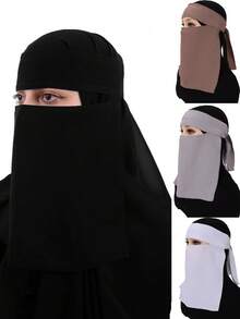 1 pieza Velo cuadrado opaco y transpirable de unicolor, accesorio de hijab para mujer - Multicolor - Ver 2