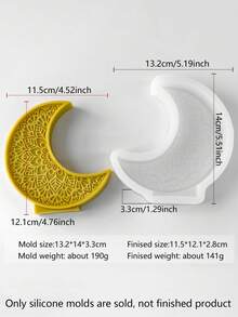1个月亮和星星形状的蜡烛模具，耐热、柔韧且易于清洁，适用于DIY香薰蜡烛、肥皂制作、石膏扩香石、树脂浇铸等，用途广泛，可用于节日装饰、冥想和氛围营造。 - 白色-月亮 - 查看 6
