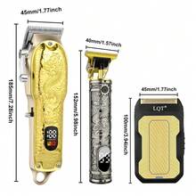 LQT 1/2/3pcs Set USB Rechargeable Electric Hair Clipper, Professional Precision Trimmer, Ergonomic Design, Cordless Efficient, For Beard, Sideburns And Full Body Grooming, Portable Lightweight Electric Shaver, Men's Wireless Trimmer, LED Display, Accurate Hair And Beard Cutting - Multicolor - View 4