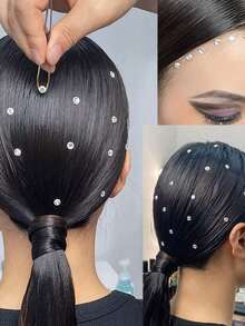 Self-Adhesive Pearl & Rhinestone Stickers, Acrylic Crystal Gem Stickers Suitable For DIY Face, Hair, Eyes, Makeup, Nails, Body, Crafts, Pearl Stickers, Self-Adhesive Decorative Stickers, Acrylic Crystal Gem Stickers For Face, Hair, Eyes, Makeup, Nails, Body, Crafts (Multiple Sizes), Halloween - Multicolor - View 5