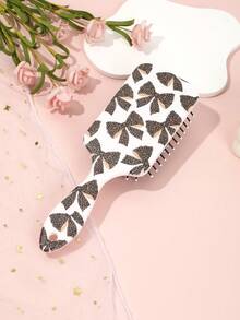 1pc Elegant Hair Brush With Cushion, Bow, Hat, And Leopard Print Design, Women Hair Accessory ,Hair Styling Kit ,Hair Tool Kit