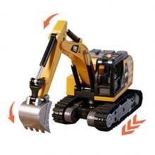 2.4G合金挖掘机遥控车，迷你遥控车，工程玩具车，带可调档位、LED灯，兼容智能手机，1:64比例微缩模型，适合3岁以上儿童，理想的儿童礼物玩具 - 彩色 - 查看 5